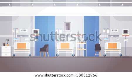 Hospital Room Interior Intensive Therapy Patient Stock