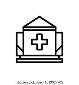 Hospital, School Health Unit Icon Logo Illustration Vector Isolated. Back to School and Science Icon Set. Editable Stroke and Pixel Perfect.