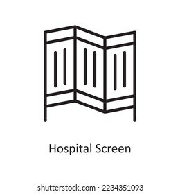 Hospital Screen Vector Outline Icon Design illustration. Medical Symbol on White background EPS 10 File