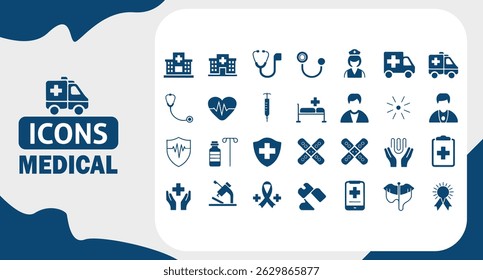 Hospital Services Icon Set Editable Vector Symbols for Medical Departments and Facilities	
