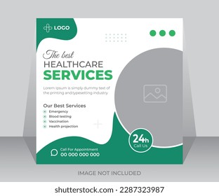 Hospital services social media timeline cover or post-design template