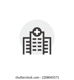 Hospital Sign Building Simple Icon Symbol Vector 