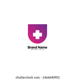 Hospital sign cross logo design inspiration