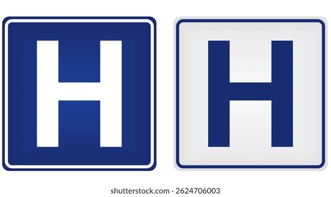 Hospital sign with cross. vector