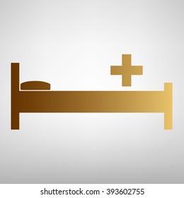 Hospital sign. Flat style icon