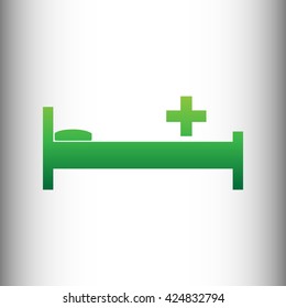 Hospital sign. Green gradient icon