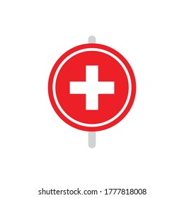 Hospital sign icon design isolated on white background