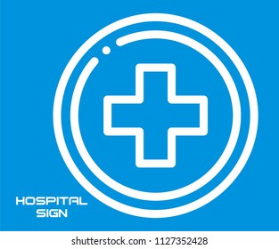 HOSPITAL SIGN ICON VECTOR 