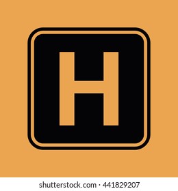 Hospital sign icon vector