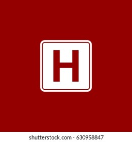hospital sign icon vector