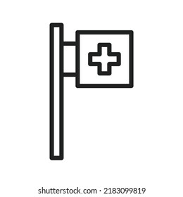 Hospital Sign icon vector image. Can also be used for Physical Fitness. Suitable for mobile apps, web apps and print media.
