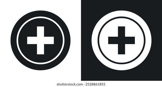 Hospital sign icons. solid style vector