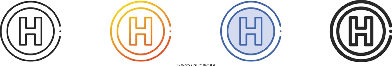 hospital sign icon.Thin Linear, Gradient, Blue Stroke and bold Style Design Isolated On White Background