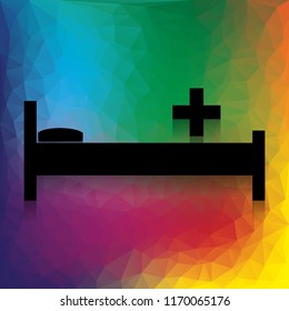 Hospital sign illustration. Vector. Flat style black icon on white.