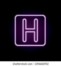 hospital sign neon icon. Elements of hospital set. Simple icon for websites, web design, mobile app, info graphics