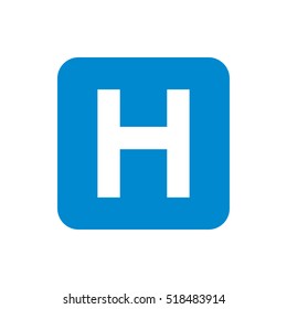 Hospital sign vector icon