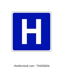 Hospital Sign Vector Icon.