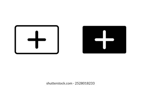 Krankenhauszeichen, Vektorsymbol in schwarz-weißer Farbe.