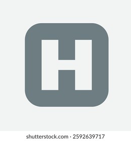 Hospital signboard icon, symbolizing healthcare facilities, medical services, and emergency care.