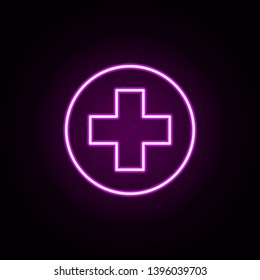 Hospital signboard neon icon. Elements of medical set. Simple icon for websites, web design, mobile app, info graphics