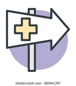 Hospital Signpost Vector Icon