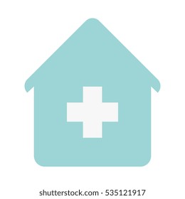 hospital silhouette isolated icon