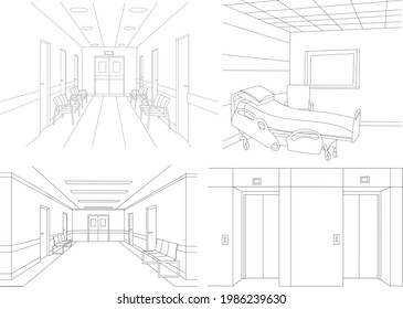 Drawing of a hospital building free image download