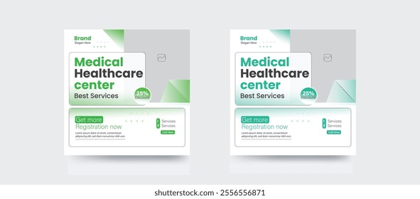 Hospital social media post banner hospital clinic promotion banner flyer template design
