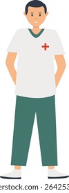 Hospital Staff Cartoon Character. Isolated on White Background. Vector Illustration