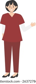 Hospital Staff Character with Smile Expression. National Pharmacist Day. Vector Illustration