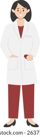 Hospital Staff Character with Smile Expression. National Pharmacist Day. Vector Illustration