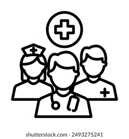 Hospital Staff icon line vector illustrations