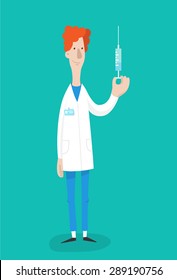 Hospital staff - an intern. Flat design. Vector illustration.