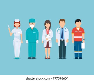 Conjunto de vectores del personal hospitalario