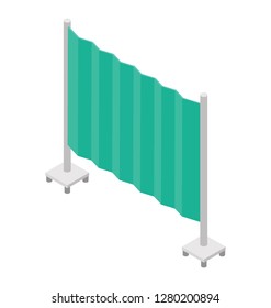 Hospital Standing Curtain, Isometric Vector Icon