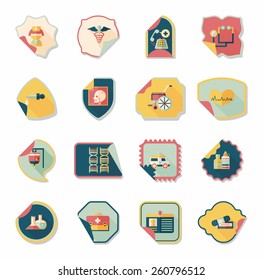 Hospital sticker flat banner background set, eps10