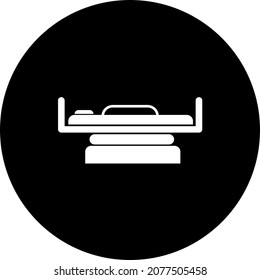 Hospital stretcher bed iv icon isolated recovery injecting intravenous.