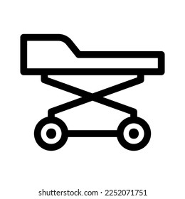 Hospital Stretcher Icon on white background. Medical Icons. Linear style sign for mobile concept and web design. Vector Illustration
