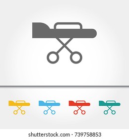 Hospital Stretcher Single Icon Vector Illustration