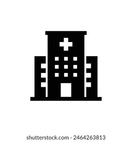 Icono de estructura del hospital. Plantilla de Vector de diseño de ícono de hospital. Símbolo médico.