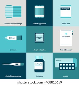  hospital stuff monotone vector design