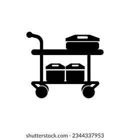 Hospital supply trolley icon on white background