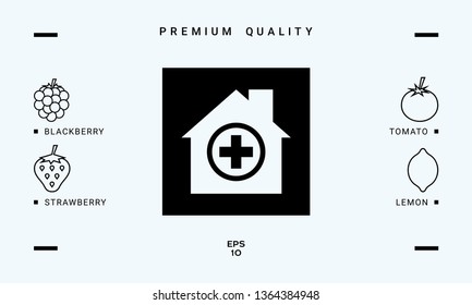 Hospital symbol icon. Graphic elements for your design