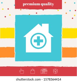 Hospital symbol icon. Graphic elements for your design