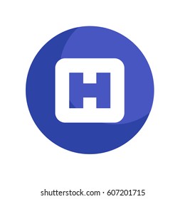 Hospital symbol or logotype minimalistic vector on yellow color