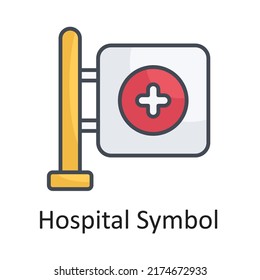 Hospital Symbol vector filled outline Icon Design illustration on White background. EPS 10 File