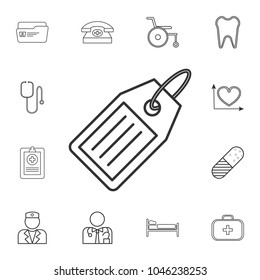 Hospital Tag icon. Detailed set of medicine outline icons. Premium quality graphic design icon. One of the collection icons for websites, web design, mobile app on white background