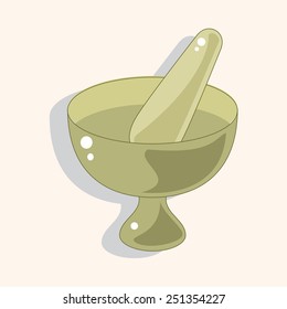 hospital theme mortar and pestle elements vector