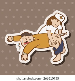 hospital theme nurse and patient elements vector,eps