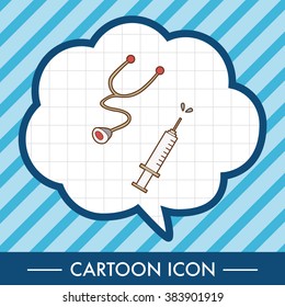 hospital theme Stethoscope and syringe elements vector,eps